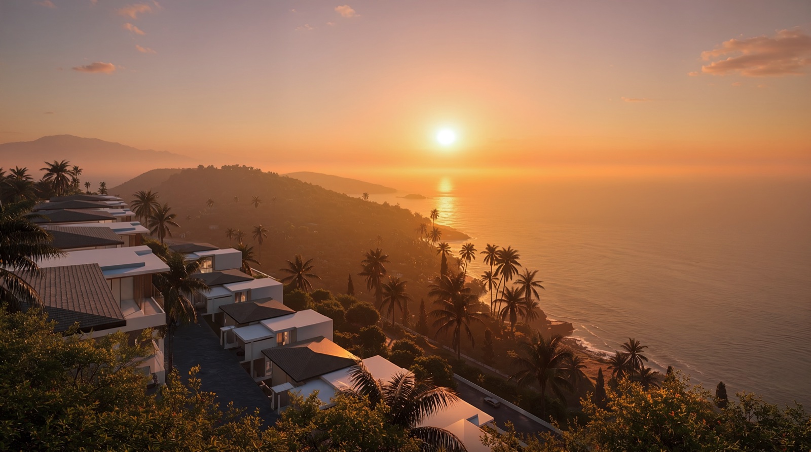 Master plan of the KIRIVA villas laid out along the ridge above the coast